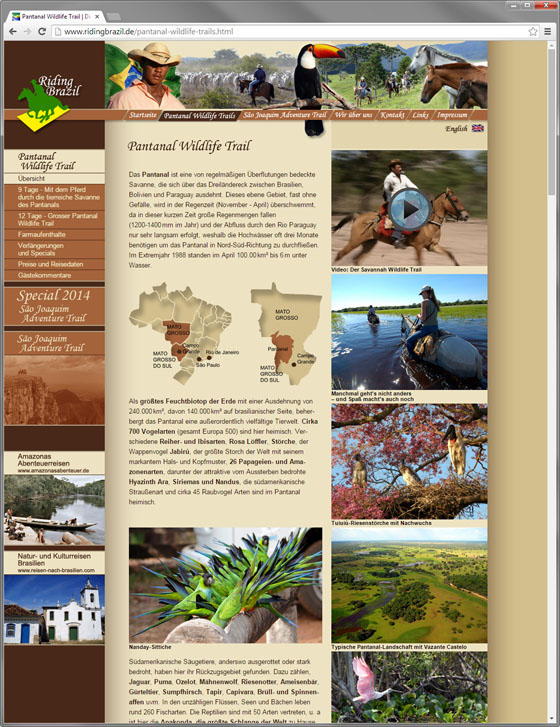 Screenshot der Microsite