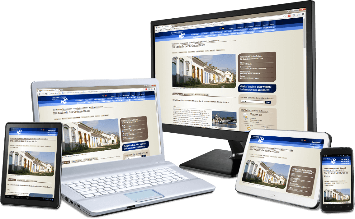 Die responsive Website von Southern Cross Tours