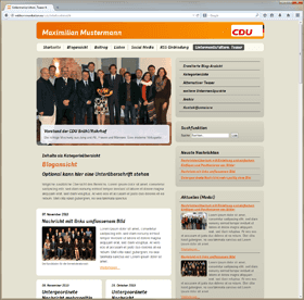 Screenshot der Demo-Website des Templates für CDU-Kommunalpolitiker