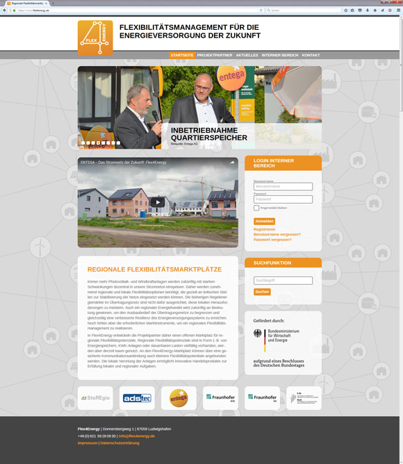 Die auf Basis der Konzeption realisierte Website