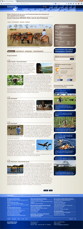 Detailseite der Website von Southern Cross Tours & Expeditions
